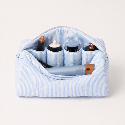 Trousse pour Dyson Airwrap — Bleu Ciel Rayé