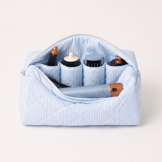 Trousse pour Dyson Airwrap — Bleu Ciel Rayé
