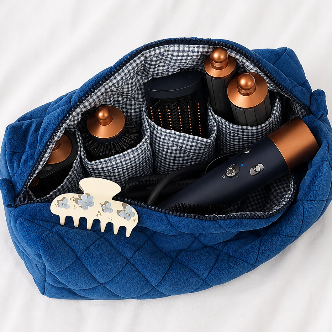 Trousse pour Dyson Airwrap — Bleu Matelassé