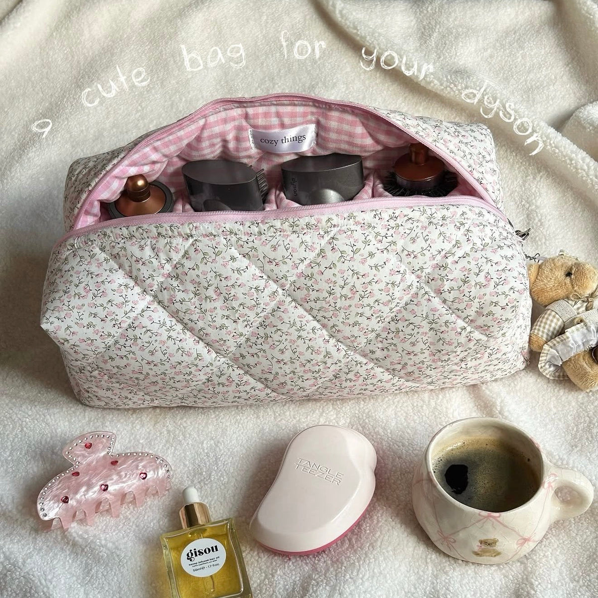 Trousse pour Dyson Airwrap — Fleurs Rosées